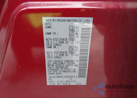 2016 Nissan Pathfinder Sv from USA, damaged, VIN 5N1AR2MM0GC604011